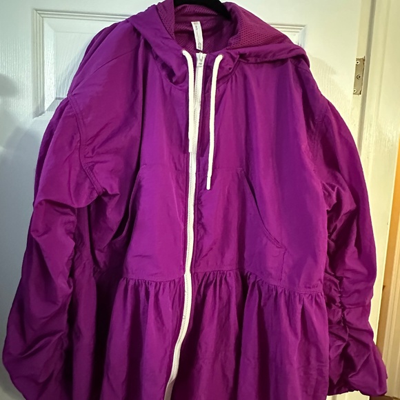 Daily Practice by Anthropologie Purple Gathered Hooded Jacket - XL - NWT - Picture 1 of 12